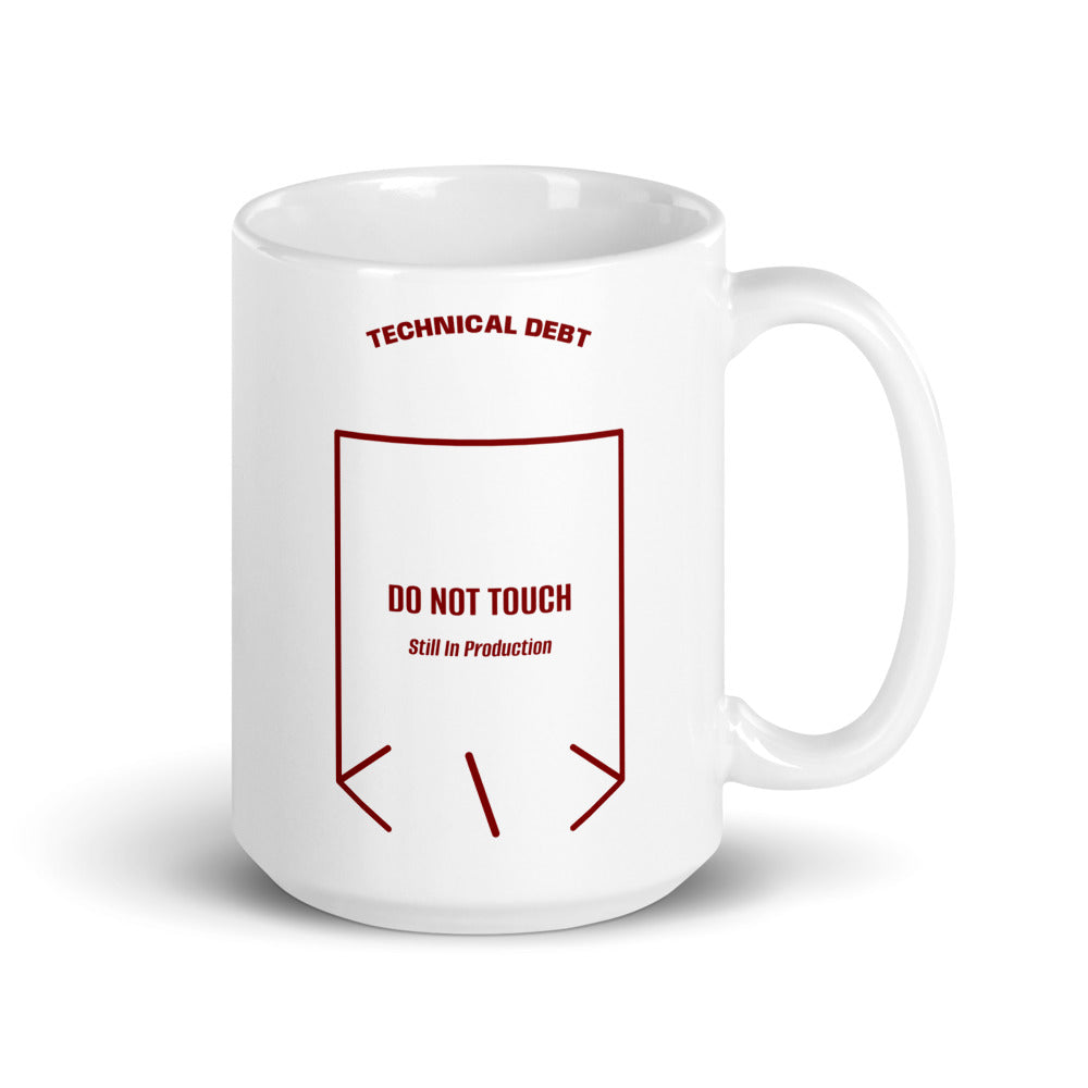 Do Not Touch — White Maroon back mockup (15 oz)