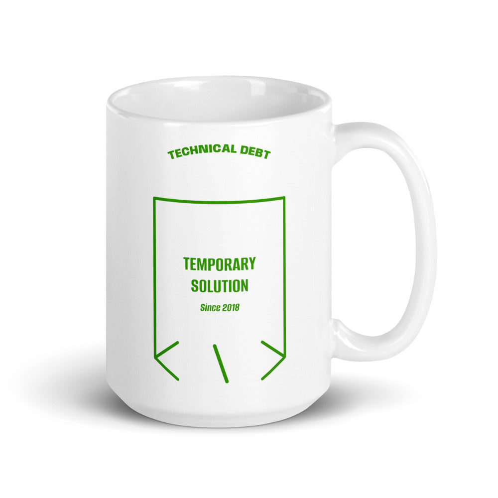 Temporary Solution — White Green back mockup (15 oz)