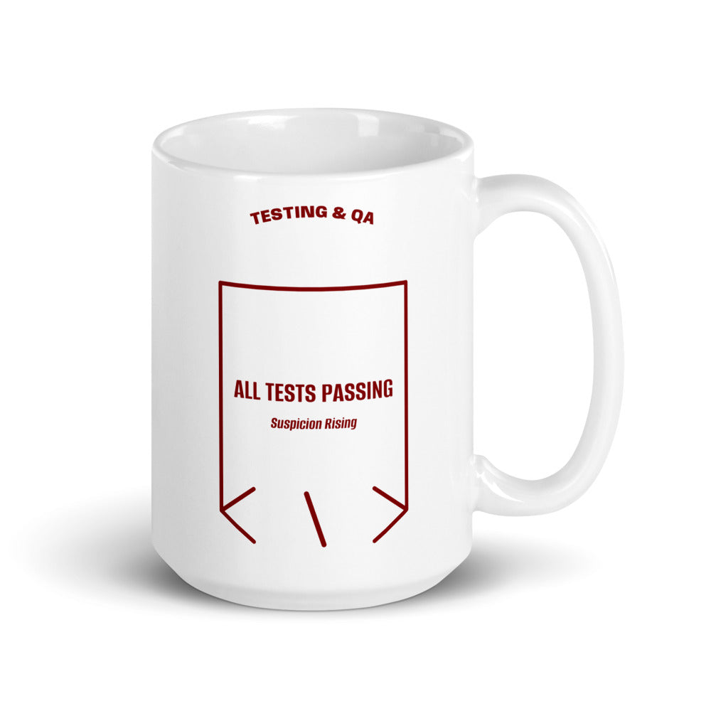 All Tests Passing — White Maroon back mockup (15 oz)