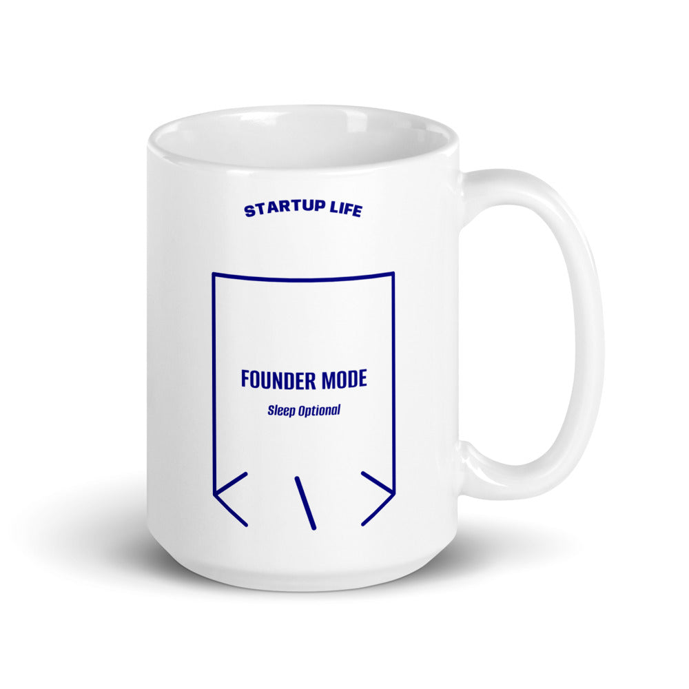 Founder Mode — White Navy back mockup (15 oz)