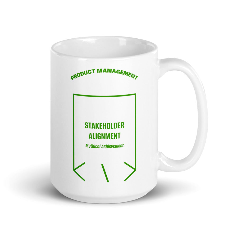 Stakeholder Alignment — White Green back mockup (15 oz)