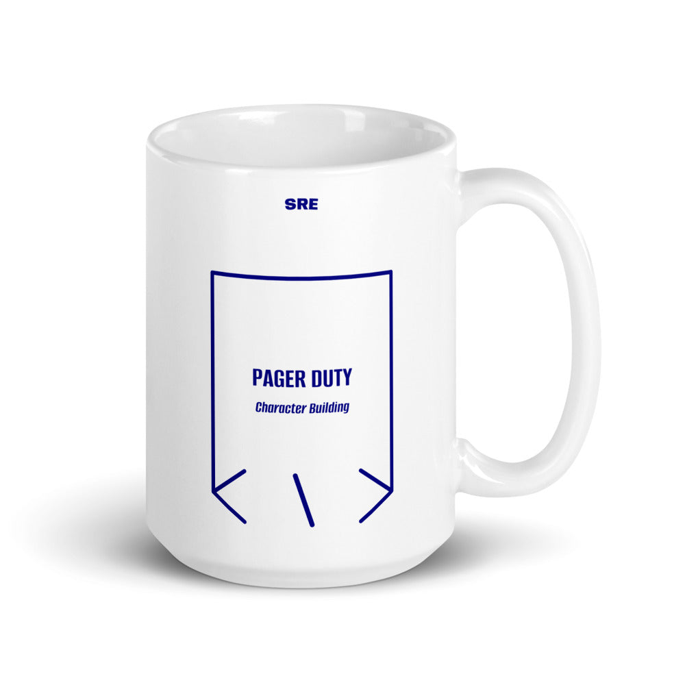Pager Duty — White Navy back mockup (15 oz)