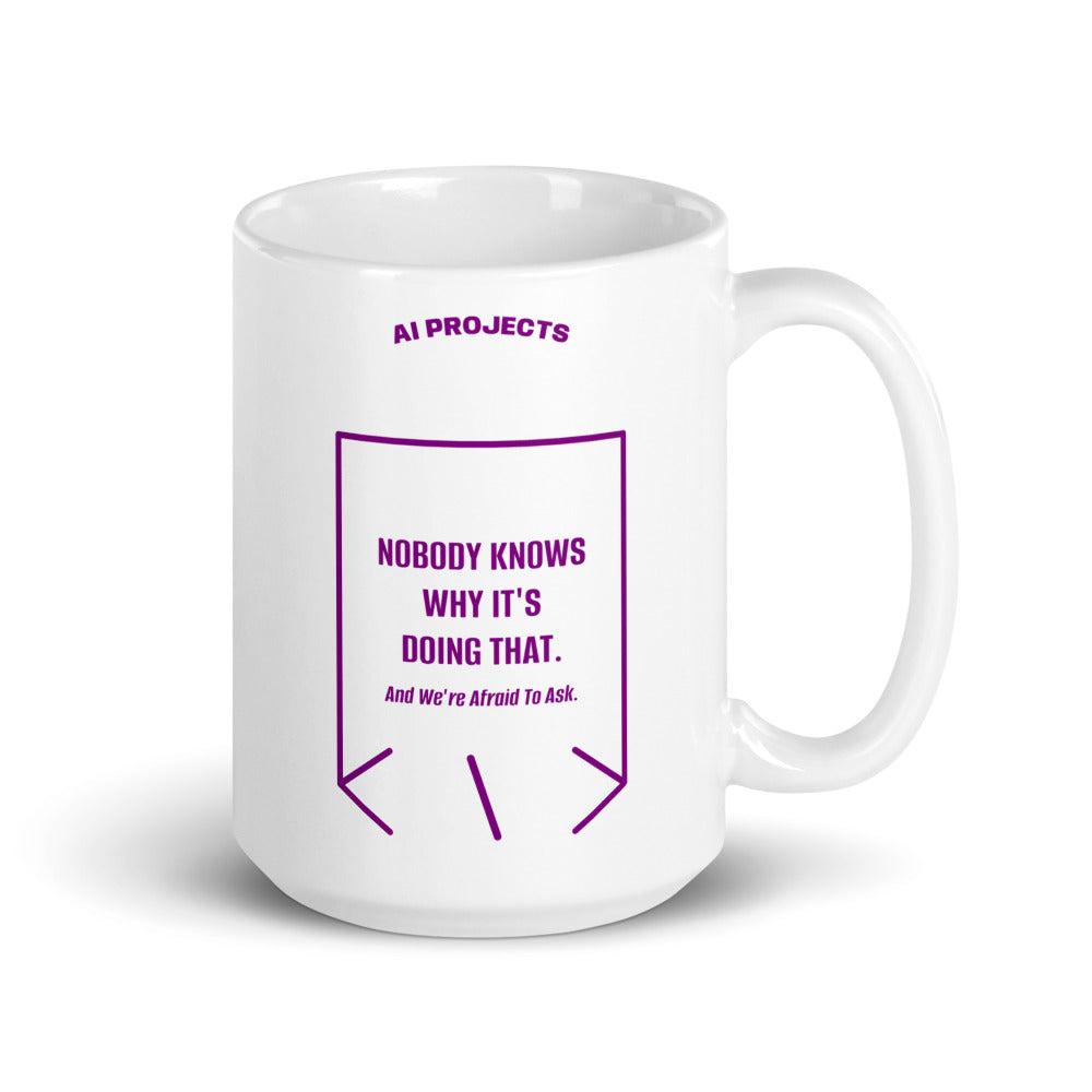 Nobody Knows Why It's Doing That. — White Purple back mockup (15 oz)