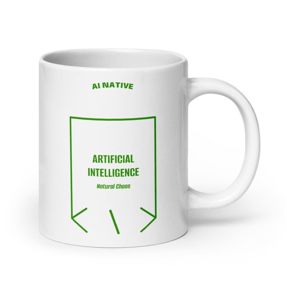 Artificial Intelligence — White Green back mockup (20 oz)