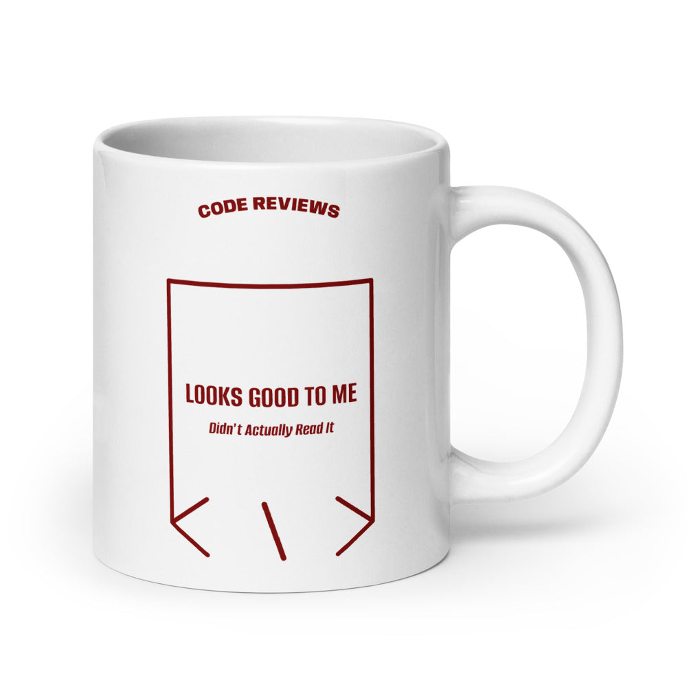 Looks Good To Me — White Maroon back mockup (20 oz)