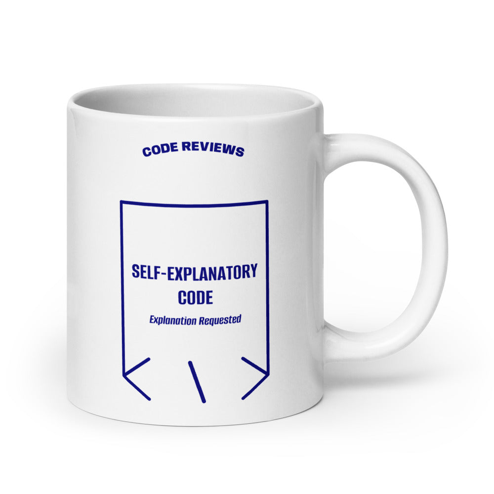 Self-Explanatory Code — White Navy back mockup (20 oz)