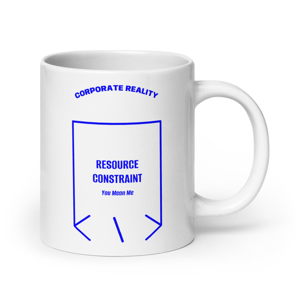 Resource Constraint — White Blue back mockup (20 oz)