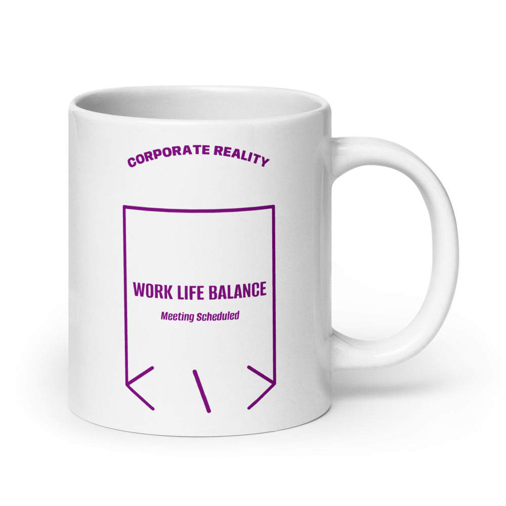 Work Life Balance — White Purple back mockup (20 oz)