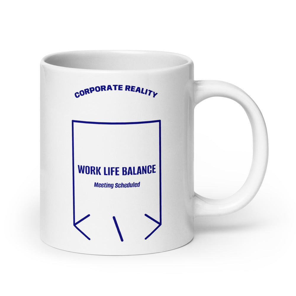 Work Life Balance — White Navy back mockup (20 oz)