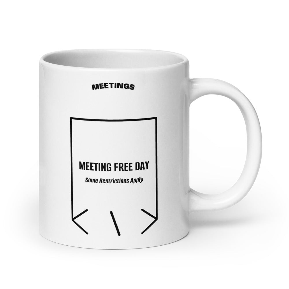 Meeting Free Day — White Black back mockup (20 oz)