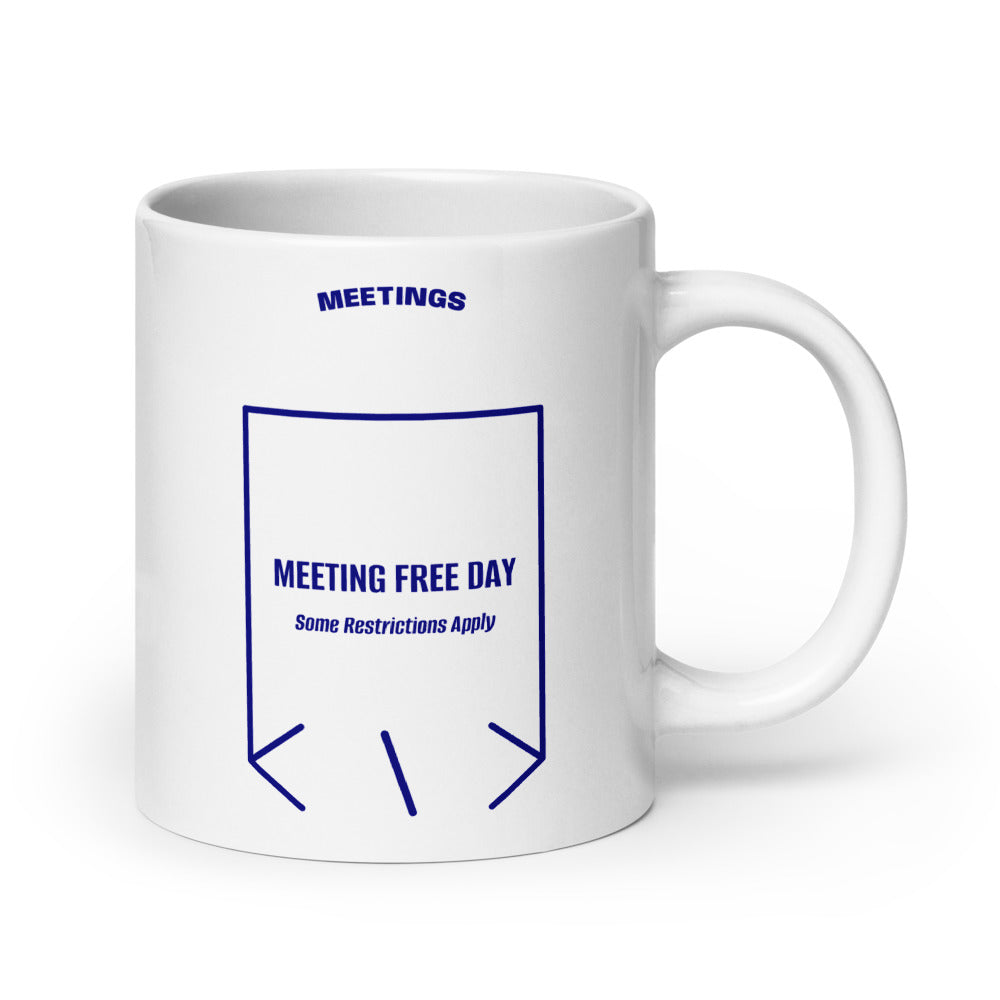 Meeting Free Day — White Navy back mockup (20 oz)