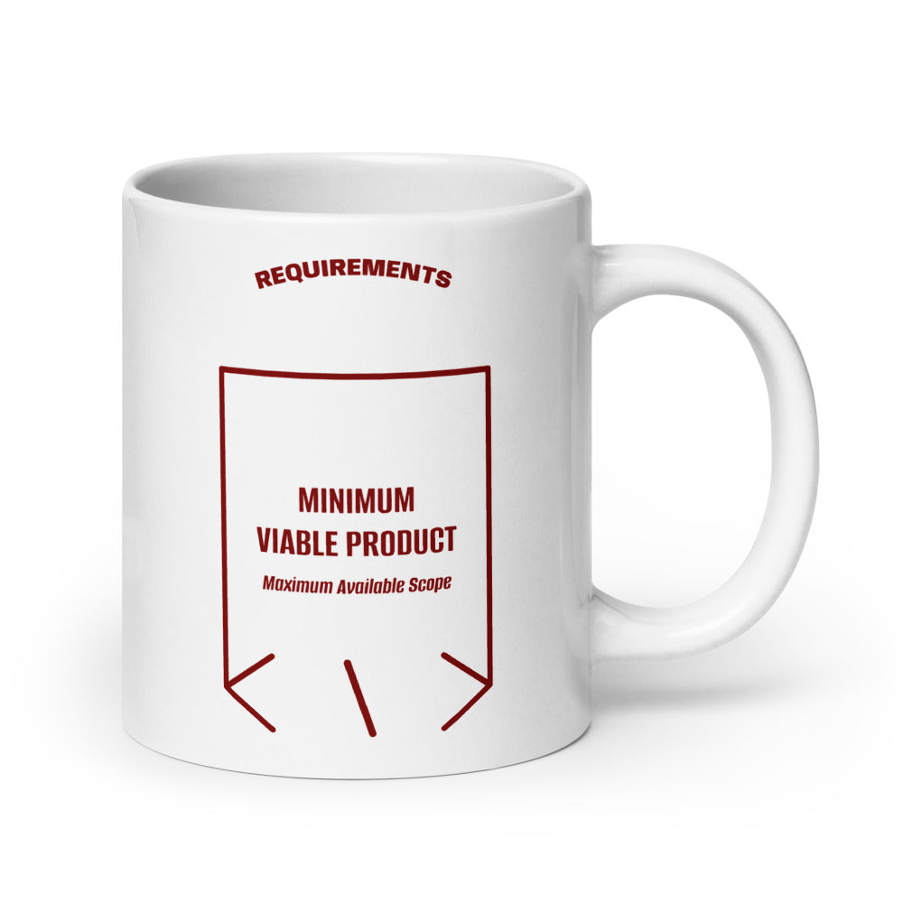 Minimum Viable Product — White Maroon back mockup (20 oz)