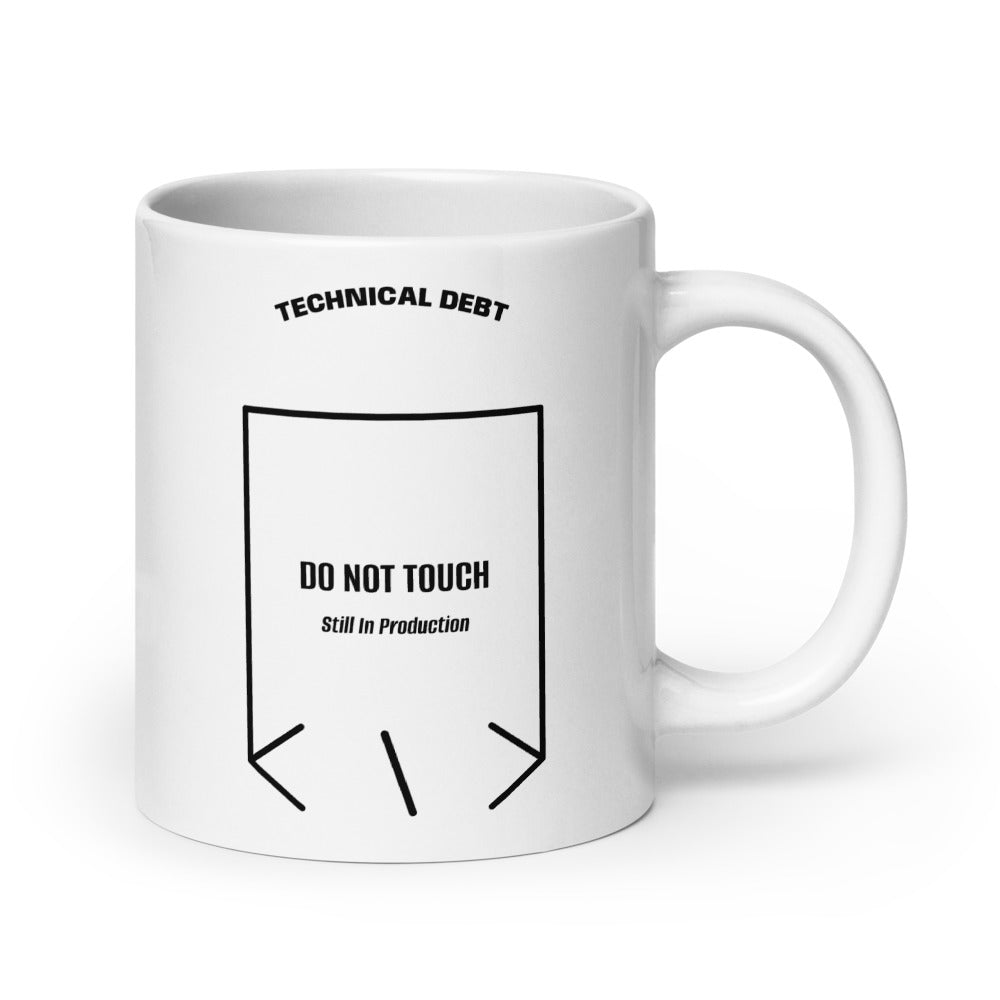Do Not Touch — White Black back mockup (20 oz)