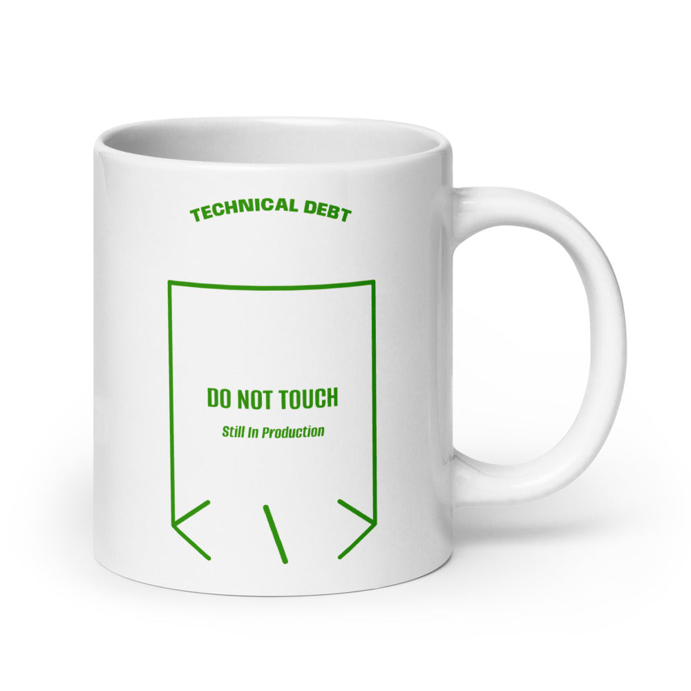 Do Not Touch — White Green back mockup (20 oz)