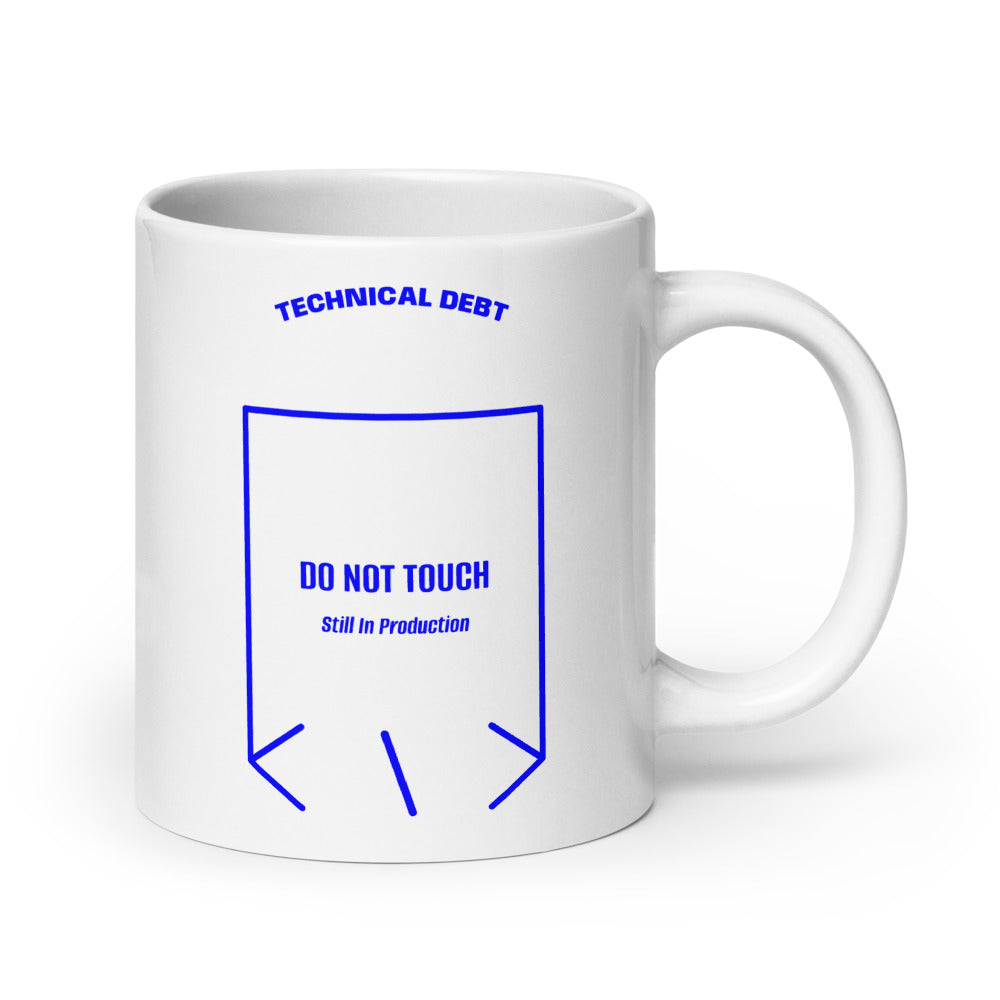 Do Not Touch — White Blue back mockup (20 oz)