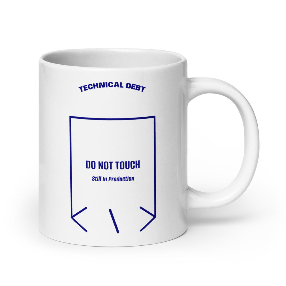 Do Not Touch — White Navy back mockup (20 oz)