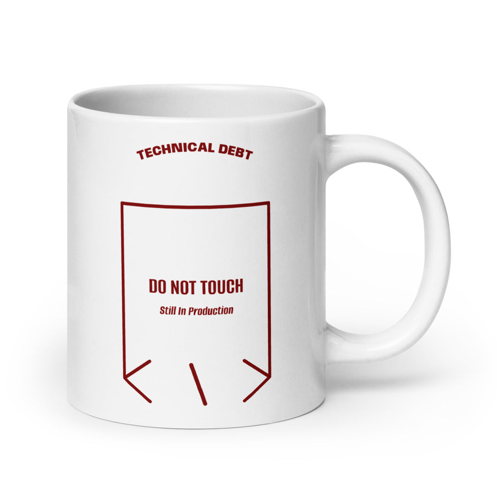 Do Not Touch — White Maroon back mockup (20 oz)