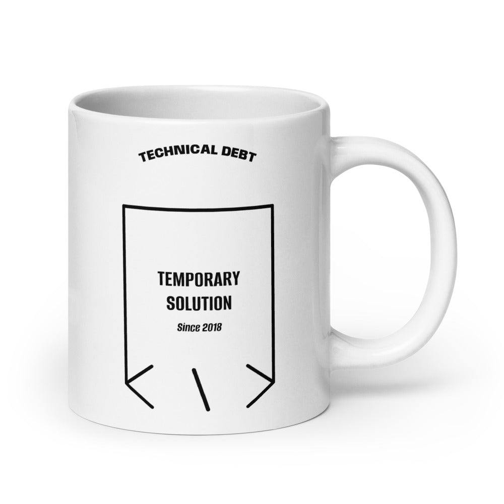 Temporary Solution — White Black back mockup (20 oz)