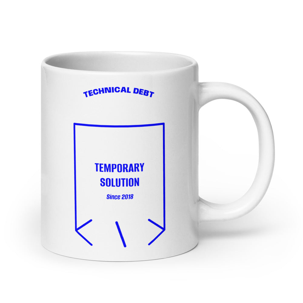 Temporary Solution — White Blue back mockup (20 oz)