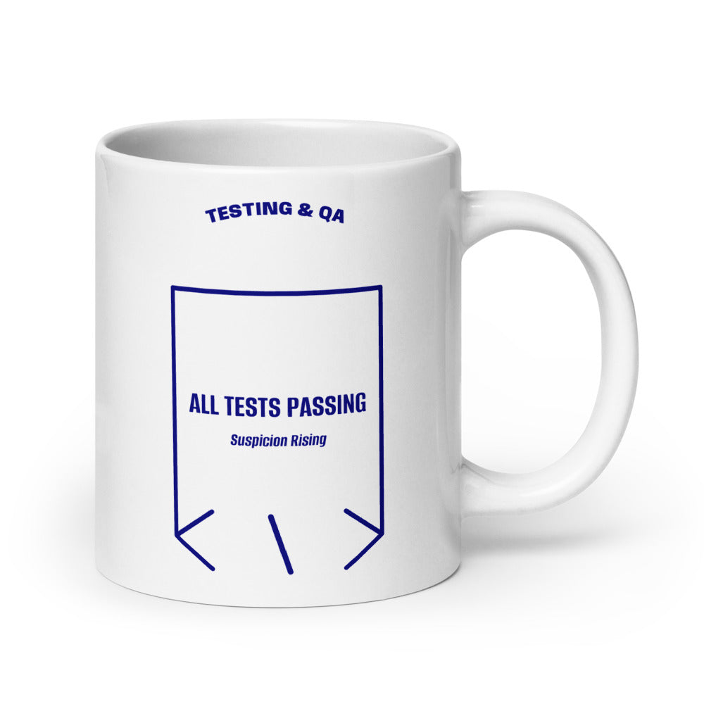 All Tests Passing — White Navy back mockup (20 oz)