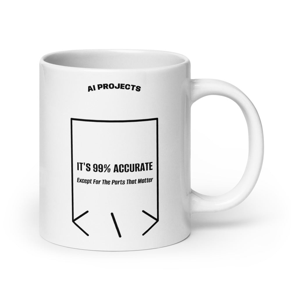 It's 99% Accurate — White Black back mockup (20 oz)