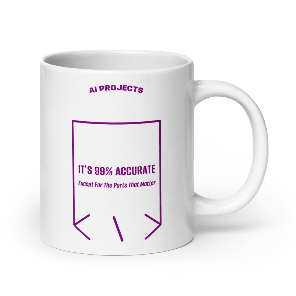 It's 99% Accurate — White Purple back mockup (20 oz)