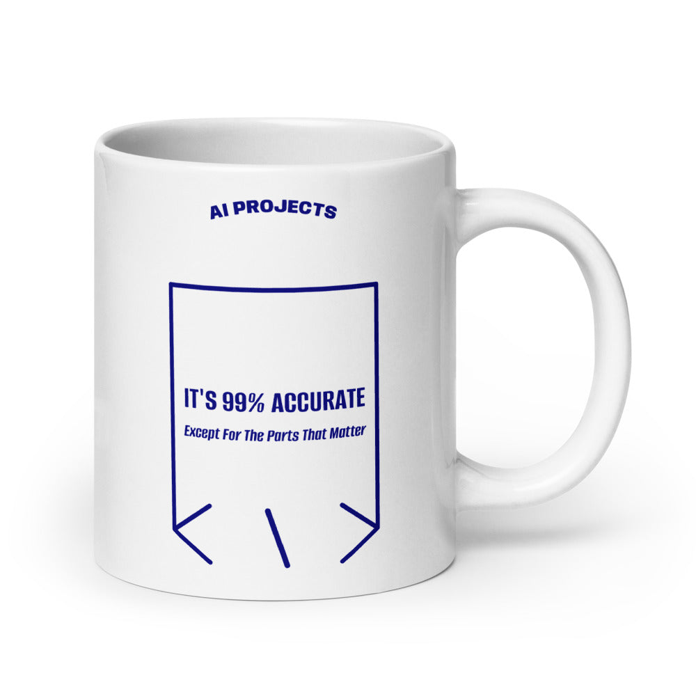 It's 99% Accurate — White Navy back mockup (20 oz)