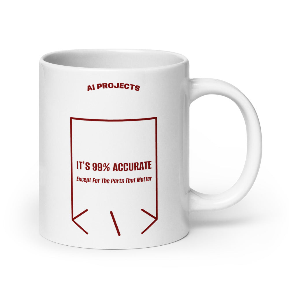 It's 99% Accurate — White Maroon back mockup (20 oz)