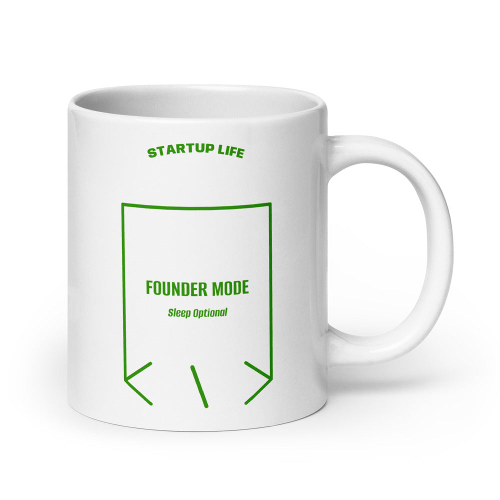 Founder Mode — White Green back mockup (20 oz)