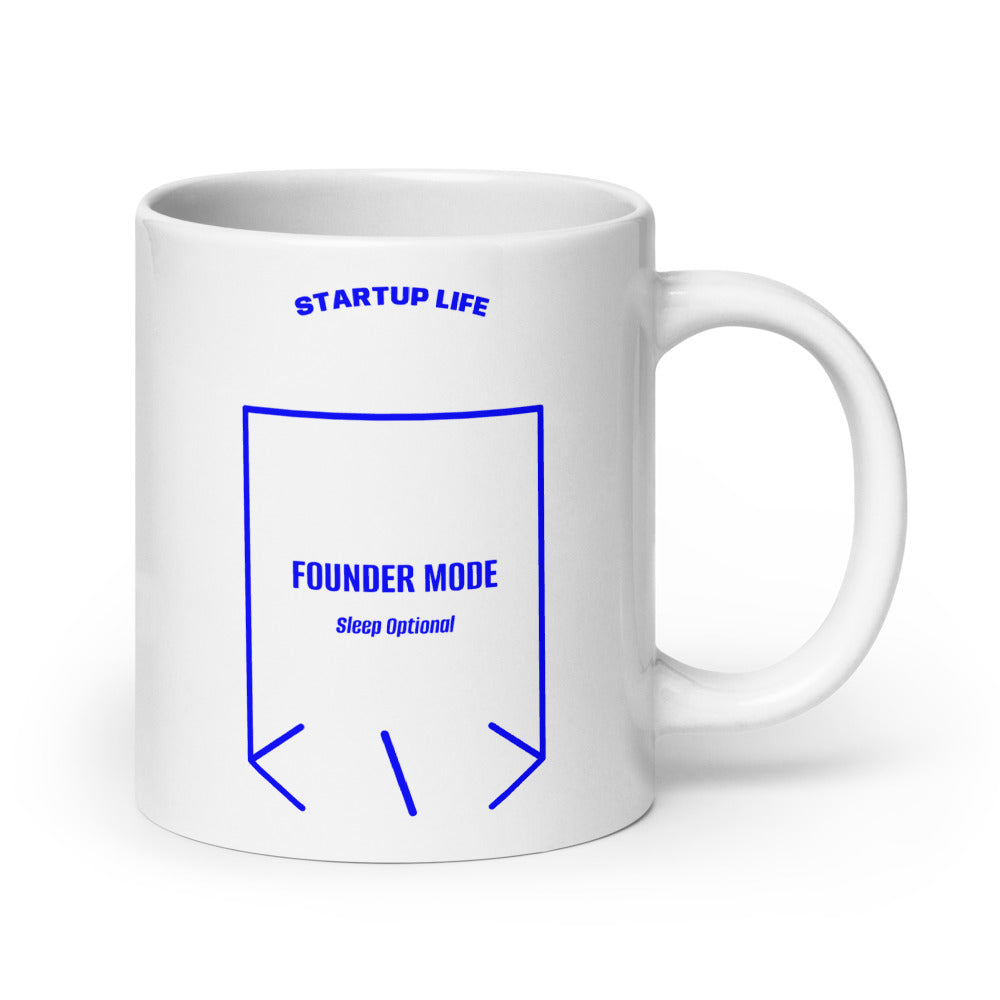 Founder Mode — White Blue back mockup (20 oz)