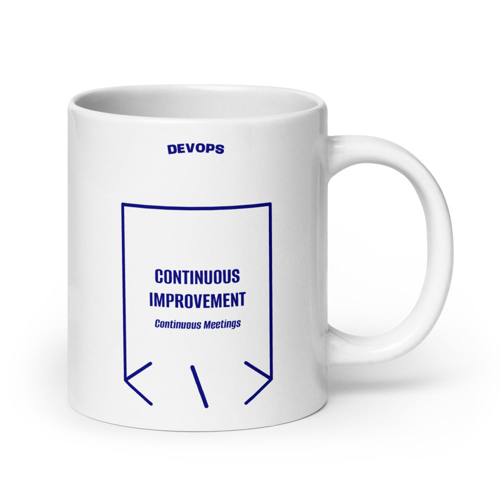 Continuous Improvement — White Navy back mockup (20 oz)