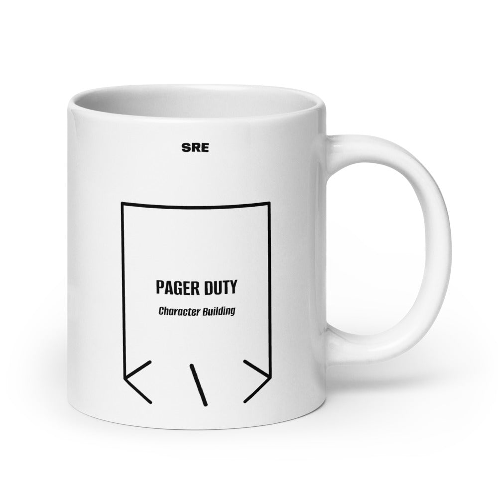 Pager Duty — White Black back mockup (20 oz)
