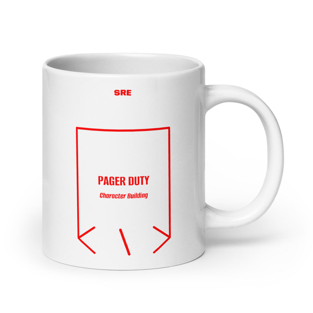 Pager Duty — White Red back mockup (20 oz)