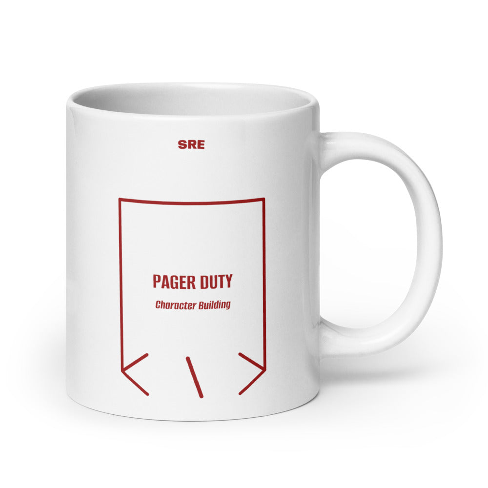 Pager Duty — White Brown back mockup (20 oz)