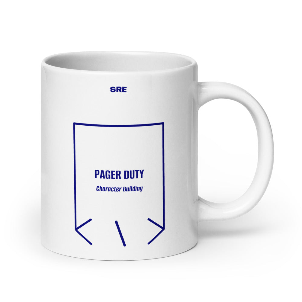 Pager Duty — White Navy back mockup (20 oz)