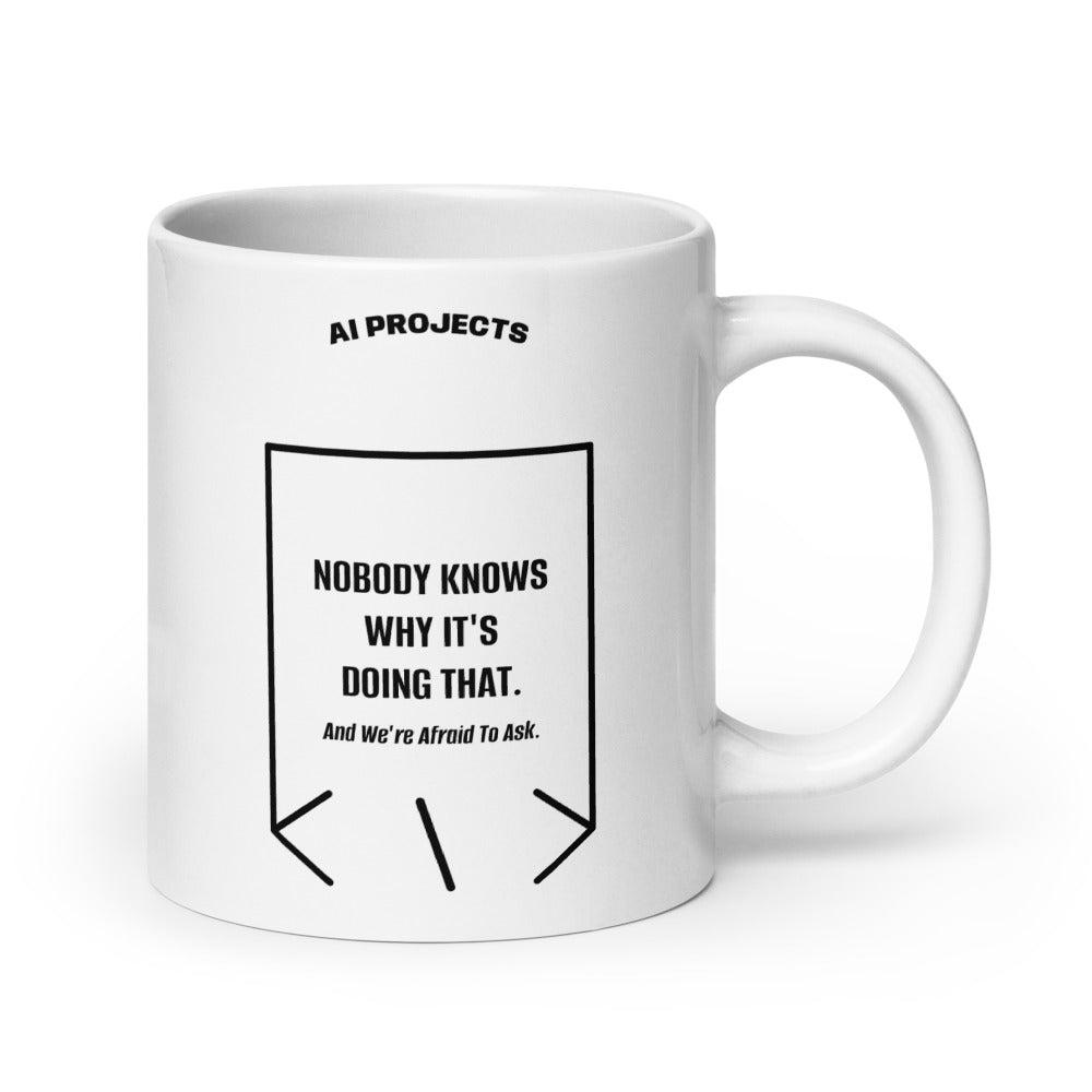 Nobody Knows Why It's Doing That. — White Black back mockup (20 oz)