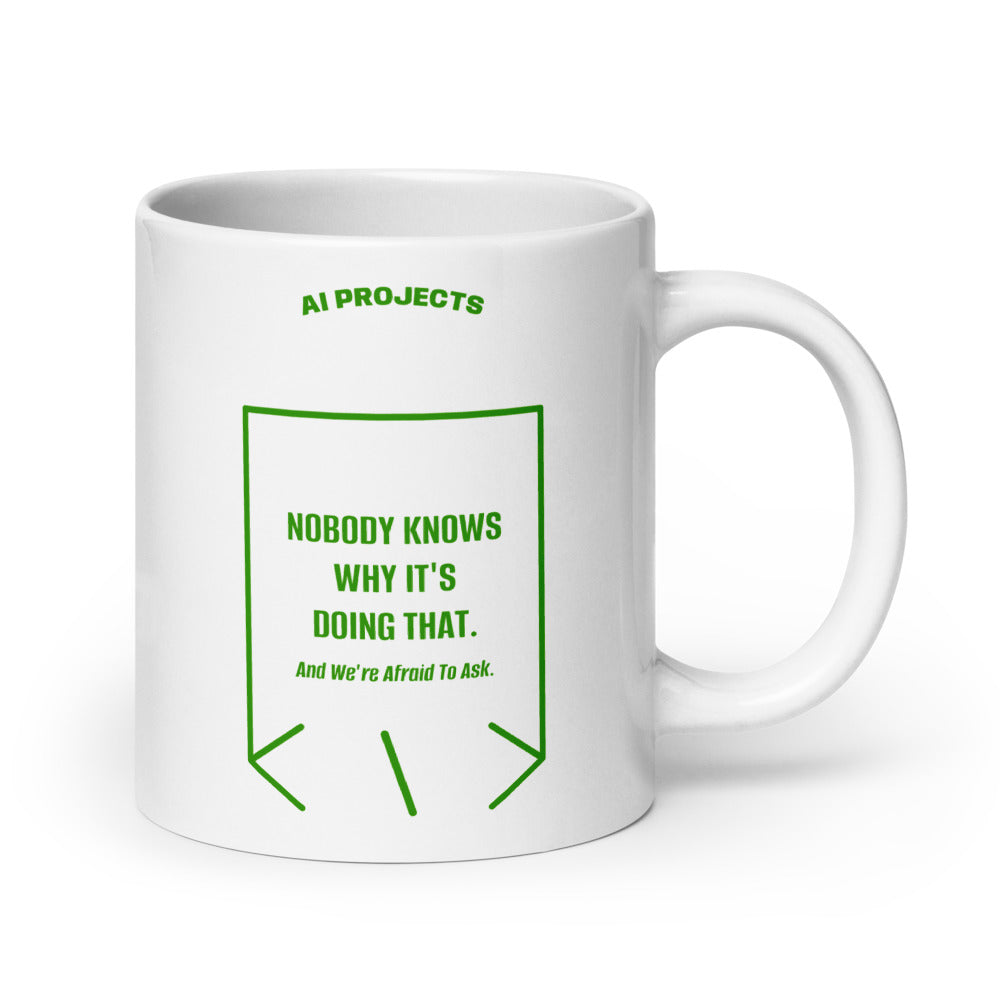 Nobody Knows Why It's Doing That. — White Green back mockup (20 oz)