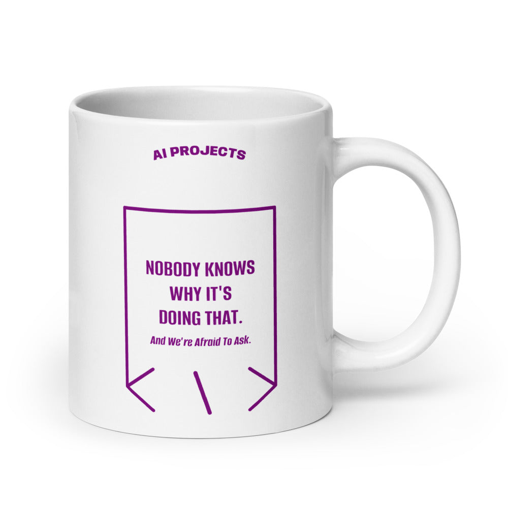 Nobody Knows Why It's Doing That. — White Purple back mockup (20 oz)