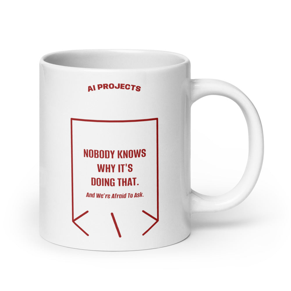 Nobody Knows Why It's Doing That. — White Brown back mockup (20 oz)