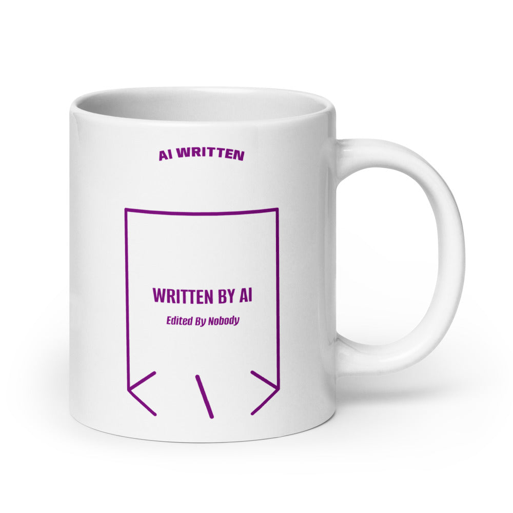 Written By AI — White Purple back mockup (20 oz)