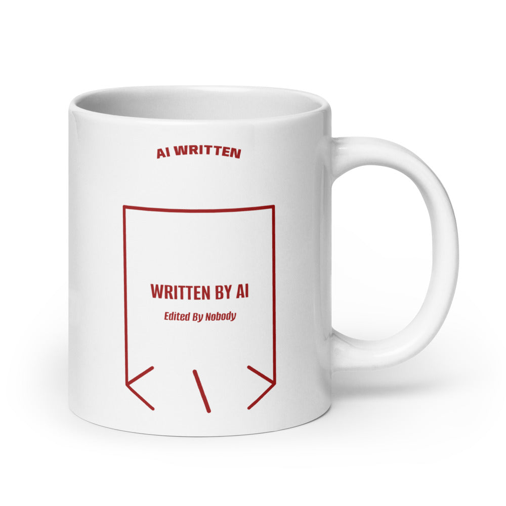 Written By AI — White Brown back mockup (20 oz)