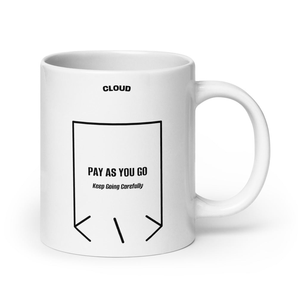 Pay As You Go — White Black back mockup (20 oz)