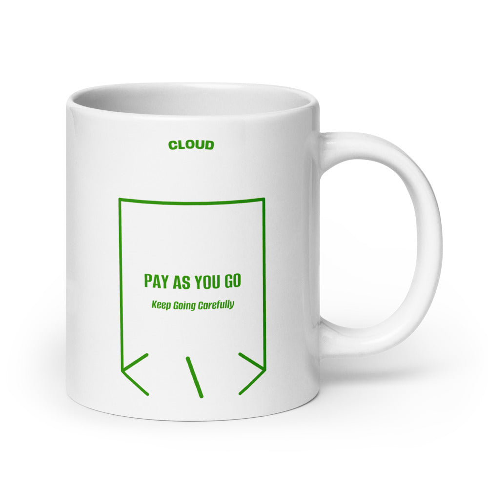 Pay As You Go — White Green back mockup (20 oz)