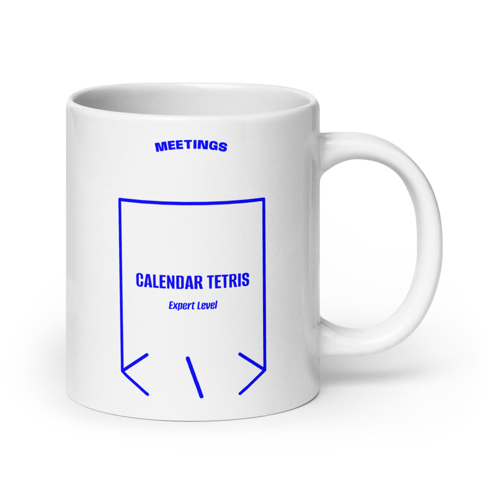 Calendar Tetris — White Blue back mockup (20 oz)