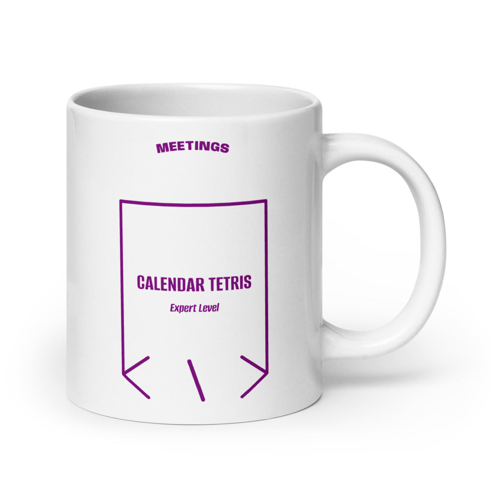 Calendar Tetris — White Purple back mockup (20 oz)