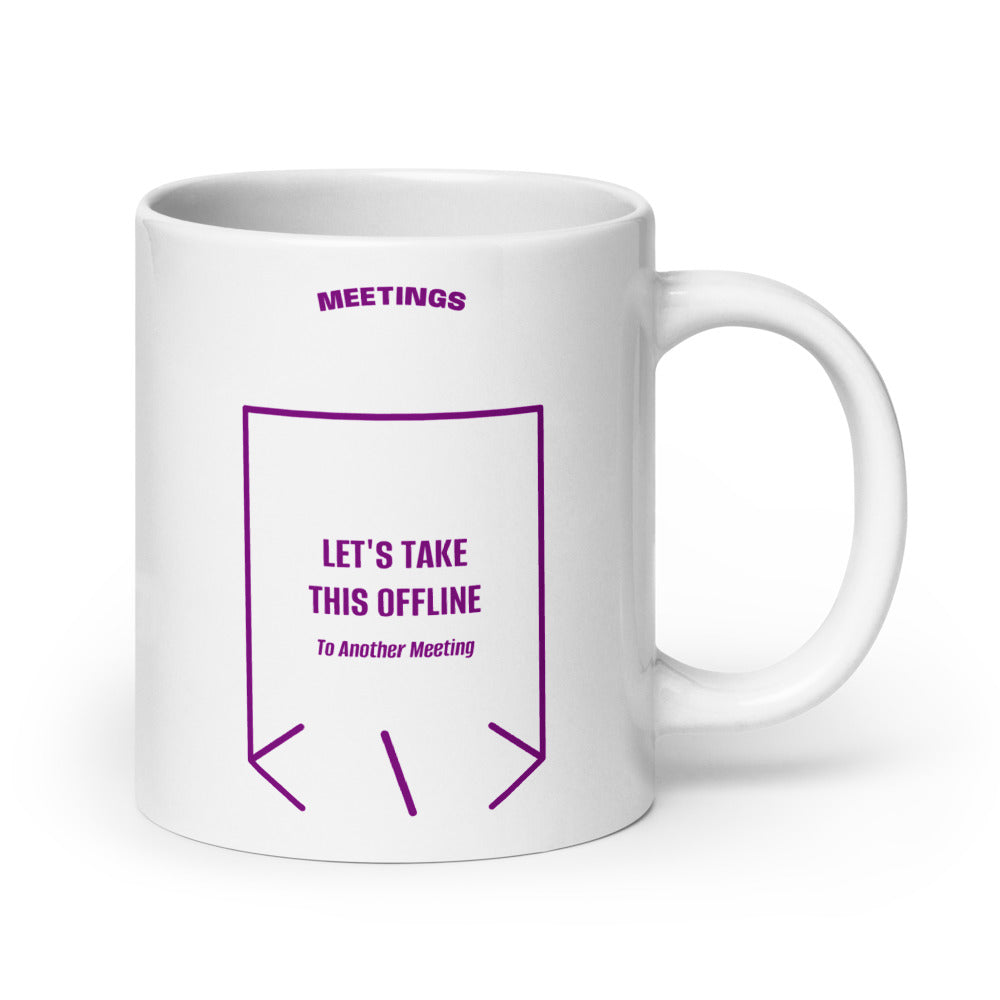 Let's Take This Offline — White Purple back mockup (20 oz)