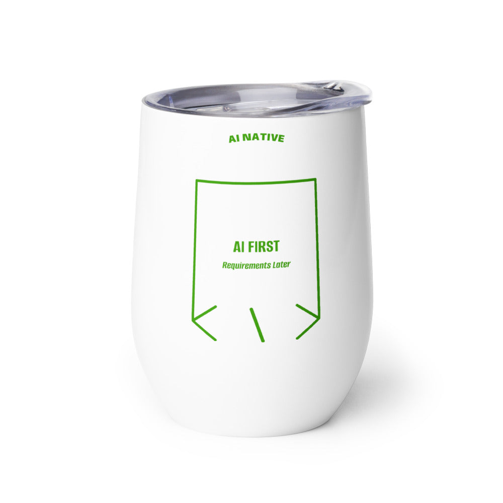 AI First — White Green back mockup (12 oz)