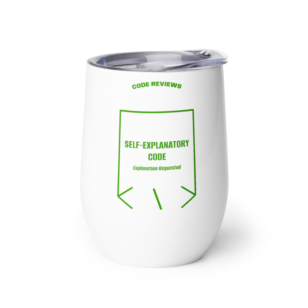Self-Explanatory Code — White Green back mockup (12 oz)