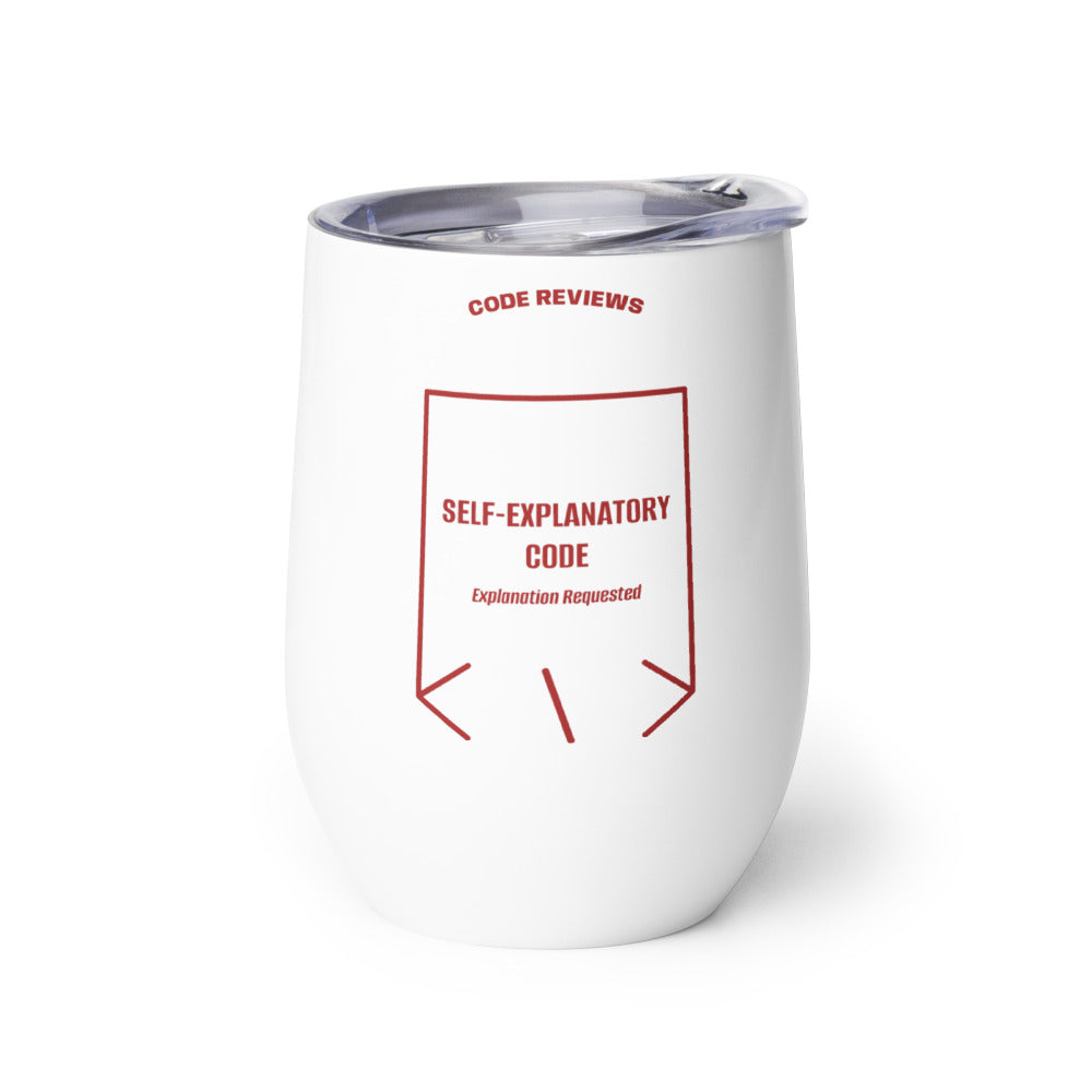 Self-Explanatory Code — White Brown back mockup (12 oz)