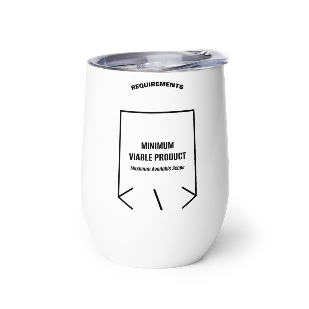 Minimum Viable Product — White Black back mockup (12 oz)